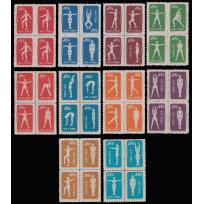 1952  Gymnastics by Radio set original print in blocks VF.