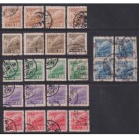 1951  Gate of Heavenly Peace 5th issue set x 4 ($200000 in two pairs from original block of 4) mixe...